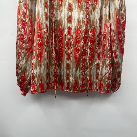 Jones New York Womens Print Top Long Sleeve Tie Neck Multicolor Size Small - Picture 3 of 9